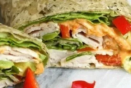 Turkey Hummus Veggie Wrap