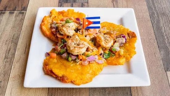 Tostones Rebosado De Camarones