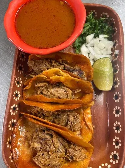 4 Birria Tacos with side of broth 