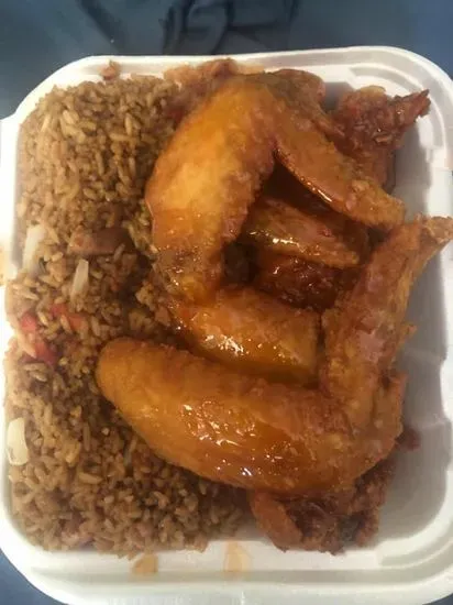 8 piece Honey Chicken Wings Combo Platter