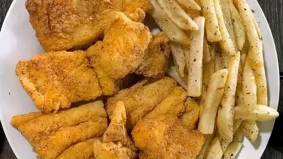 fried fish and French fries 