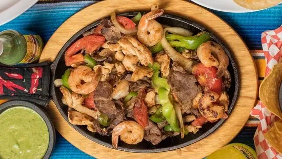 10E. Shrimp, Steak & Chicken Fajitas