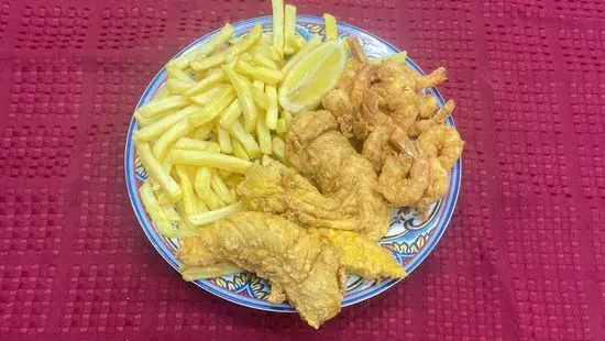 3 PC CHICKEN TENDERS & 10 SHRIMP