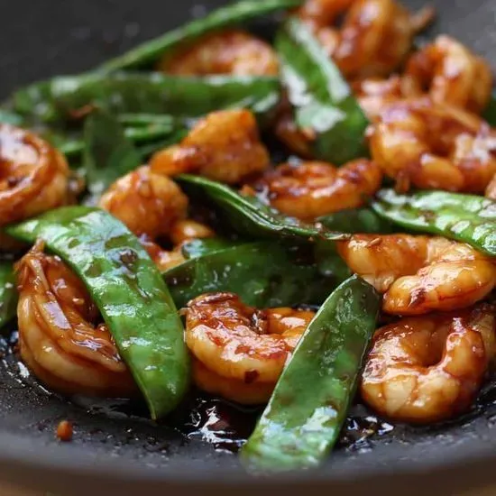 73. shrimp w. snow peas