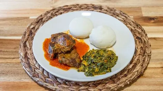 Egusi Beef and pounded yam