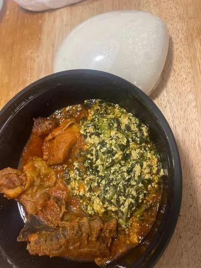 Egusi Chicken and pounded yam