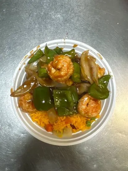 L. Pepper Shrimp W. Onions 