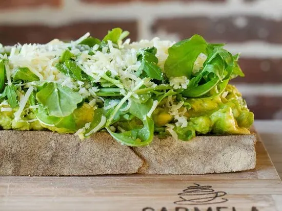 Arugula Parmesan Avocado Toast*