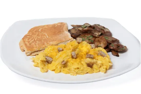 Turkey Sausage con Queso Scramble