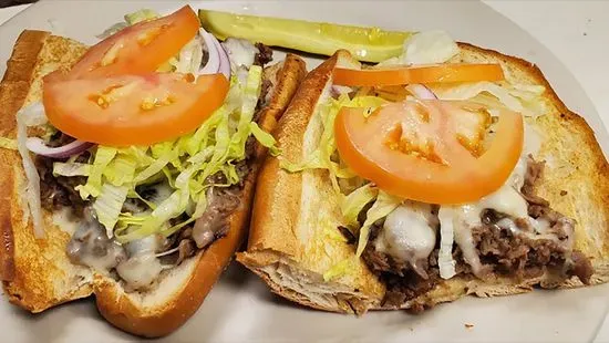 Cheese Steak with Lettuce, Tomato, Raw Onions