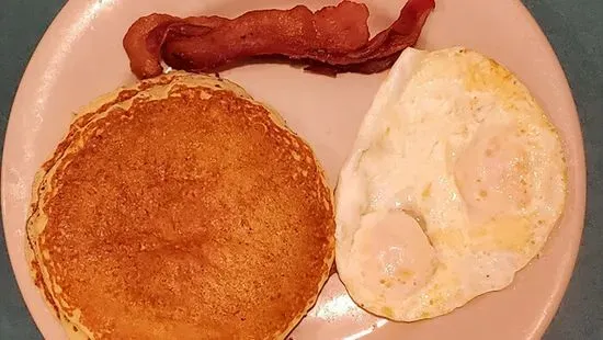 2 Pancakes, 2 Eggs, 2 Bacon or Sausage