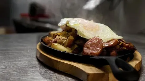 Smoked Stacked Skillet Breakfast