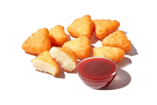 Fried Cheesecake Bites with Strawberry Sauce