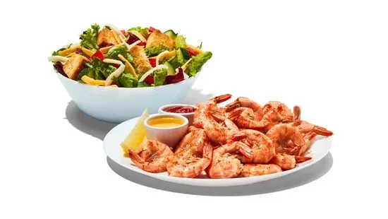 1/2 LB Steamed Shrimp & Side Salad