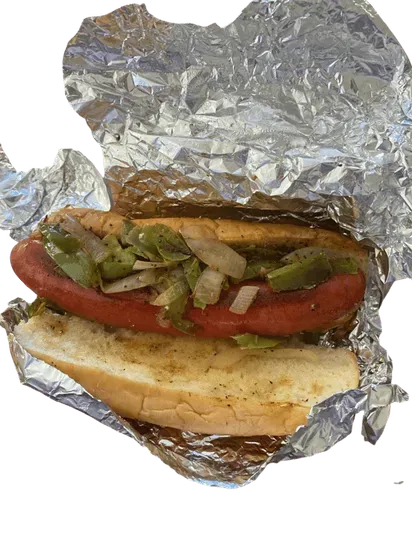 Sausage Dog with Peppers & Onions
