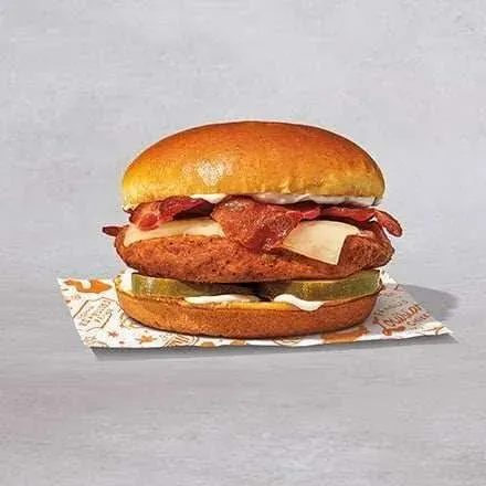 Classic Blackened Chicken Sandwich With Bacon And Cheese
