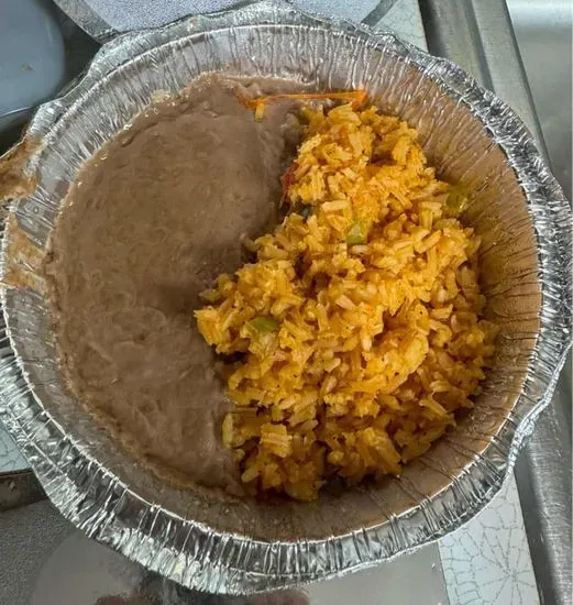 Side of Rice and refried beans