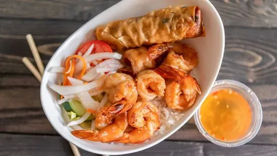 Grilled Shrimp Rice or Noodle Bowl