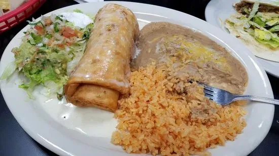 Chimichanga, Mexican Rice & Beans