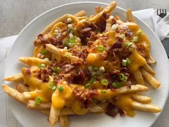 Cheese Fries with bacon and chives add ranch 