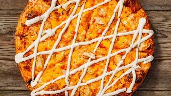 Buffalo Chicken Pizza (Cauliflower Crust Pizza)