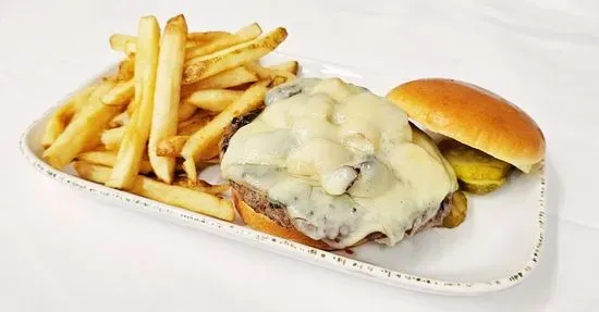 MUSHROOM SWISS BURGER +2.59