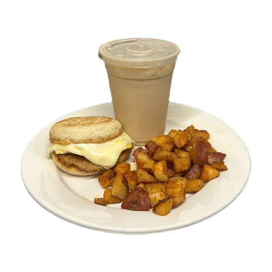 #7 Breakfast Sandwich Combo hf & coffee