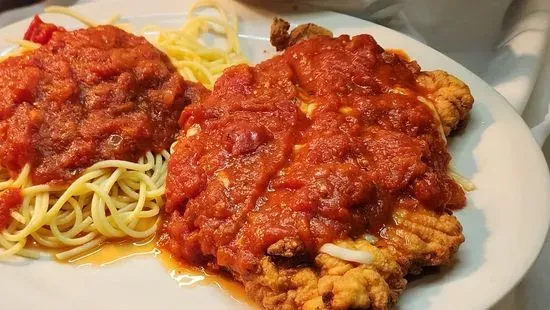 Chicken Cutlet Parmesan & Pasta