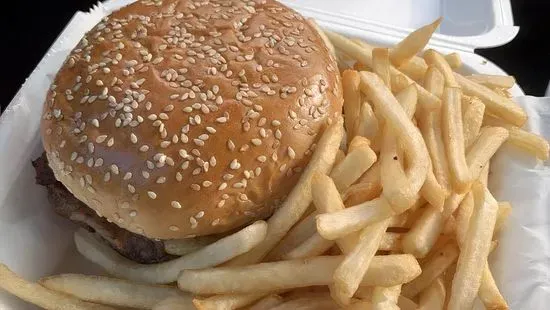 Gyro Cheeseburger with Fries and Drink