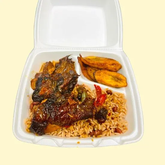 Med Brown Stew Chicken Platter