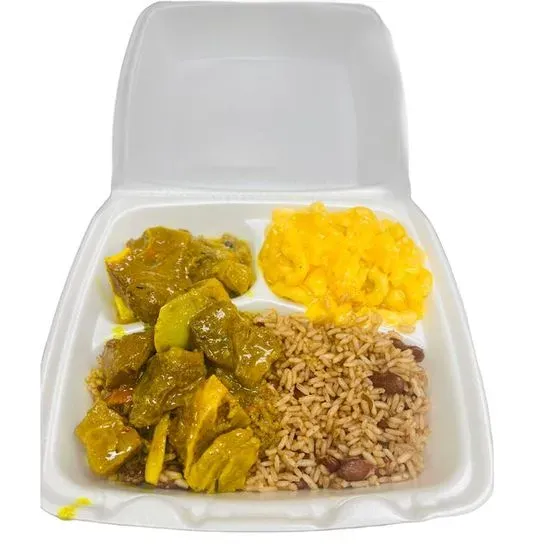 Med Curry Goat Platter