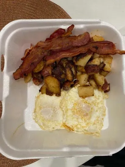 Two Eggs, Homefries, Protein, and Toast