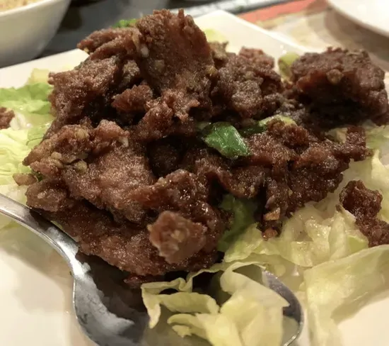 孜然牛肉  Cumin Flavored Dry Beef with Chili Sauce