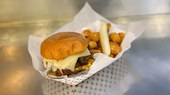 Veggie Cheese Burger with Fries