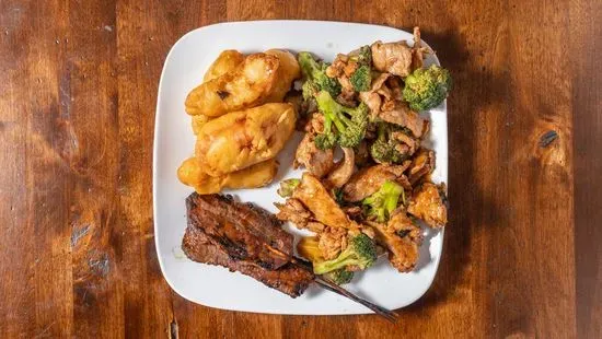 D23. Beef Teriyaki, Chicken Fingers, Chicken with Broccoli