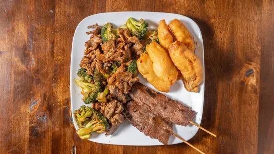 D21 .Chicken Teriyaki, Chicken Fingers, Beef with Broccoli