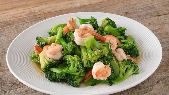 H 3. Steamed Shrimp W. Broccoli水煮芥兰虾