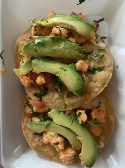 Tostada Ceviche de Camaron 