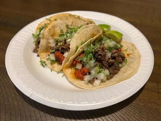 Tacos Asada Con Chorizo (3x)