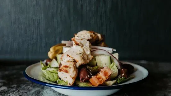 Chicken Souvlaki Greek Salad