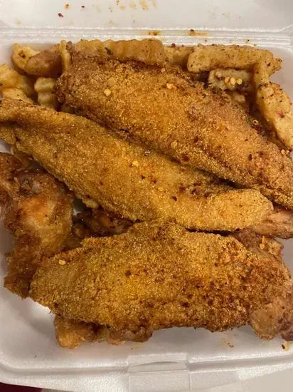 Wings (6) with Catfish Strips (3)