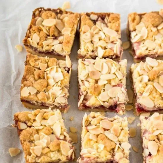 Raspberry Almond GF Shortbread Bar