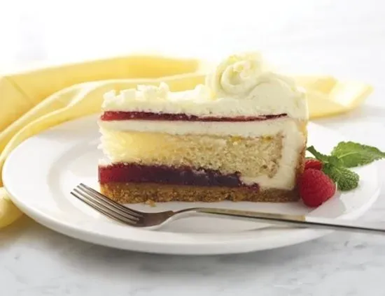 4 Layer Lemon Raspberry Cheesecake