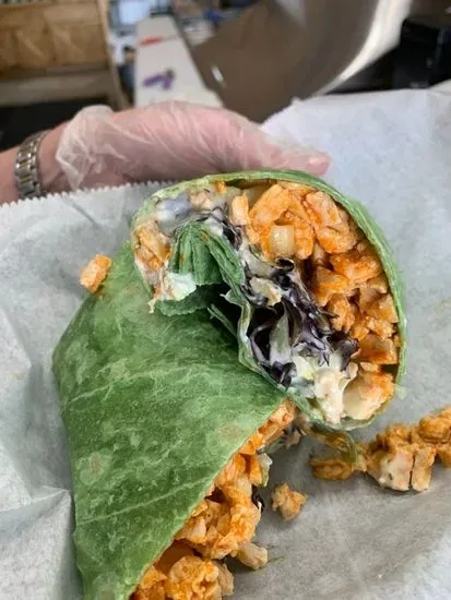 Buffalo Chicken w/ Blue Cheese Crumbles Wrap w/ Side