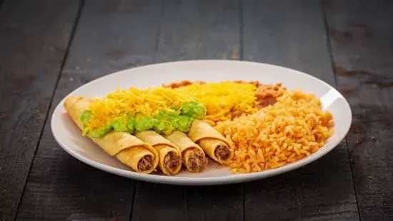 19. Four Rolled Tacos with Guacamole