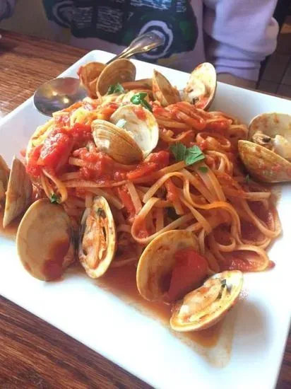 Mussels Over Linguini