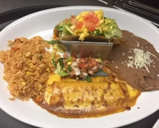 Cheese Enchilada and Crispy Taco