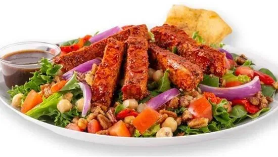 Mediterranean Salad with Spicy Harissa Chicken