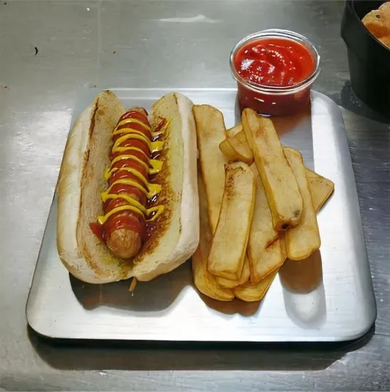 Kids Hot Dog and Fries with a Small Beverage