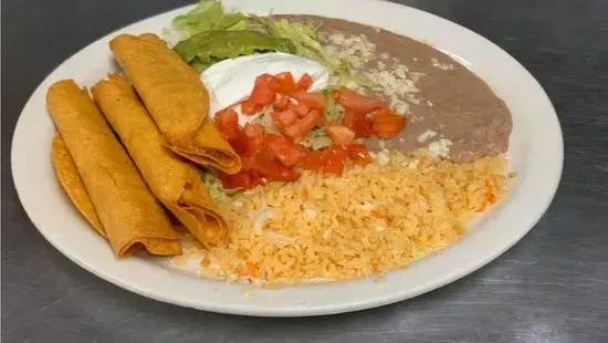 Beef & Bean Burrito, Beef Flauta & Ground Beef Tostada